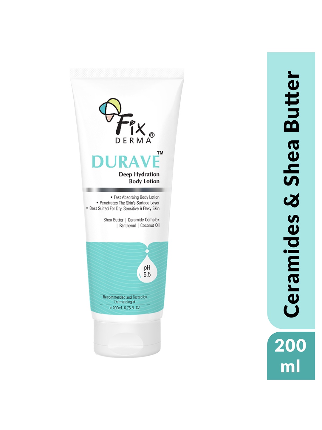 

FIXDERMA Durave Deep Hydrating Body Lotion With Ceramide & Shea Butter - 200 ml, White