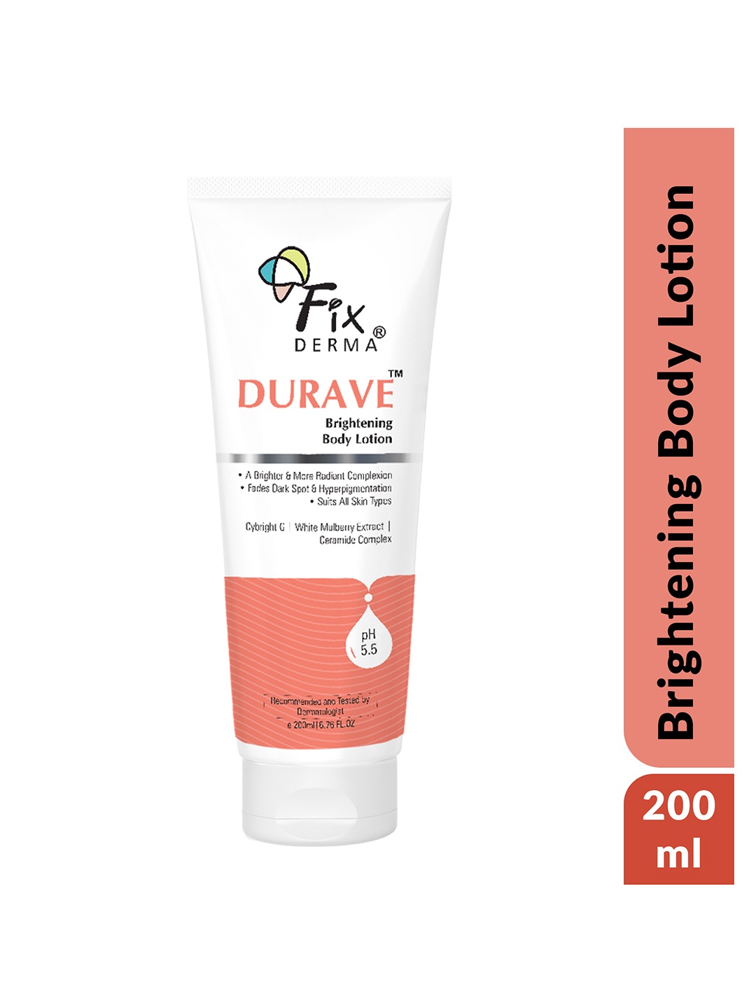 

FIXDERMA Durave Brightening Body Lotion with Ceramide Complex - 200 ml, White