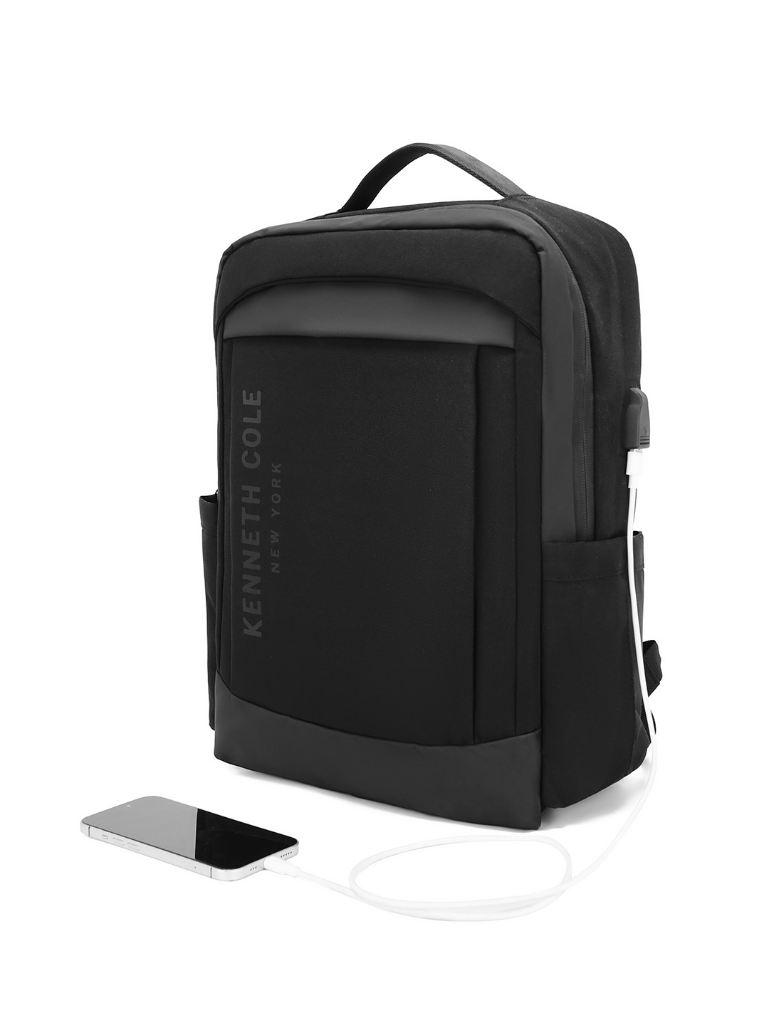 

Kenneth Cole Unisex Laptop Backpack with USB Charging Port, Black
