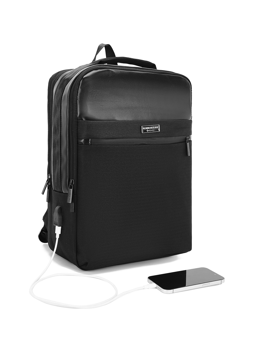 

Kenneth Cole Unisex Laptop Backpack with USB Charging Port, Black