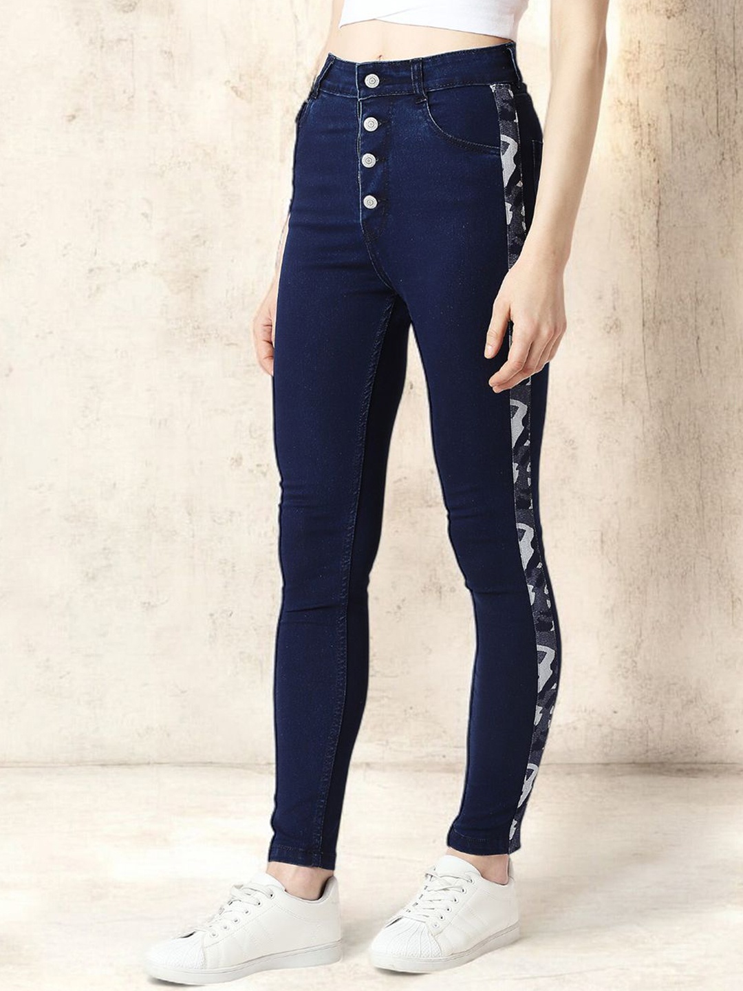 

Miss Chase Women Skinny Fit High-Rise Stretchable Jeans, Blue