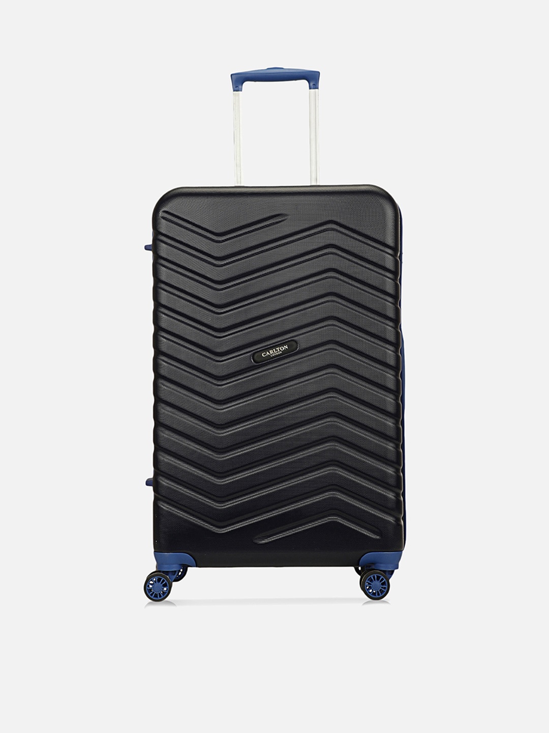 

Carlton London Hard-Sided 360-Degree Rotation Large Textured Trolley Bag, Navy blue