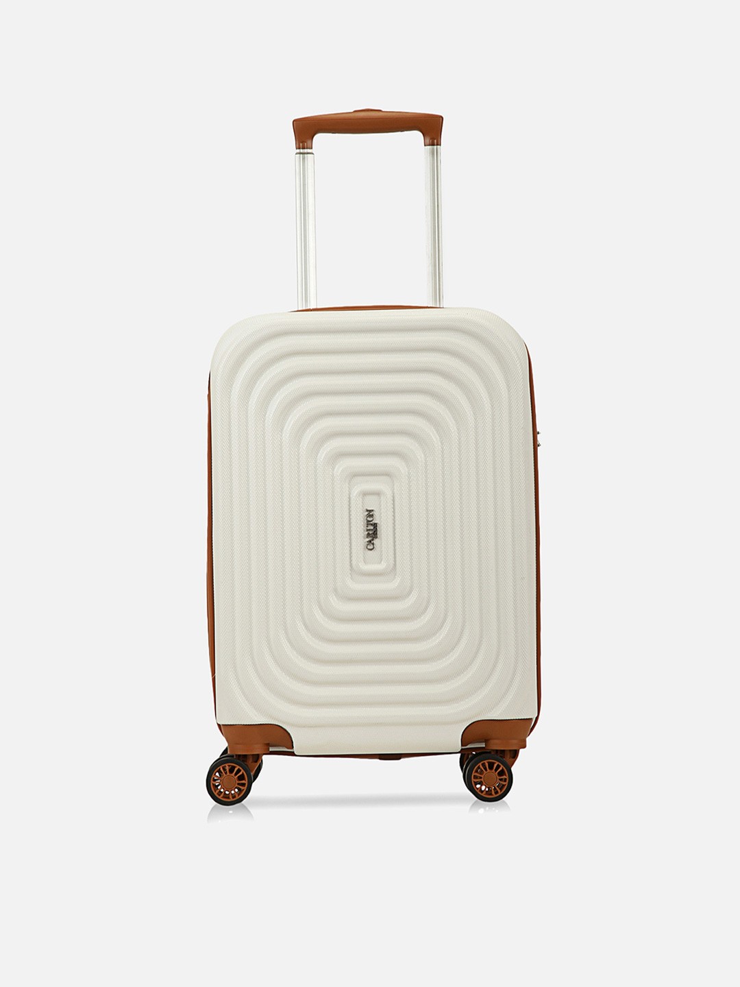 

Carlton London Hard-Sided 360-Degree Rotation Cabin Textured Trolley Bag, Cream