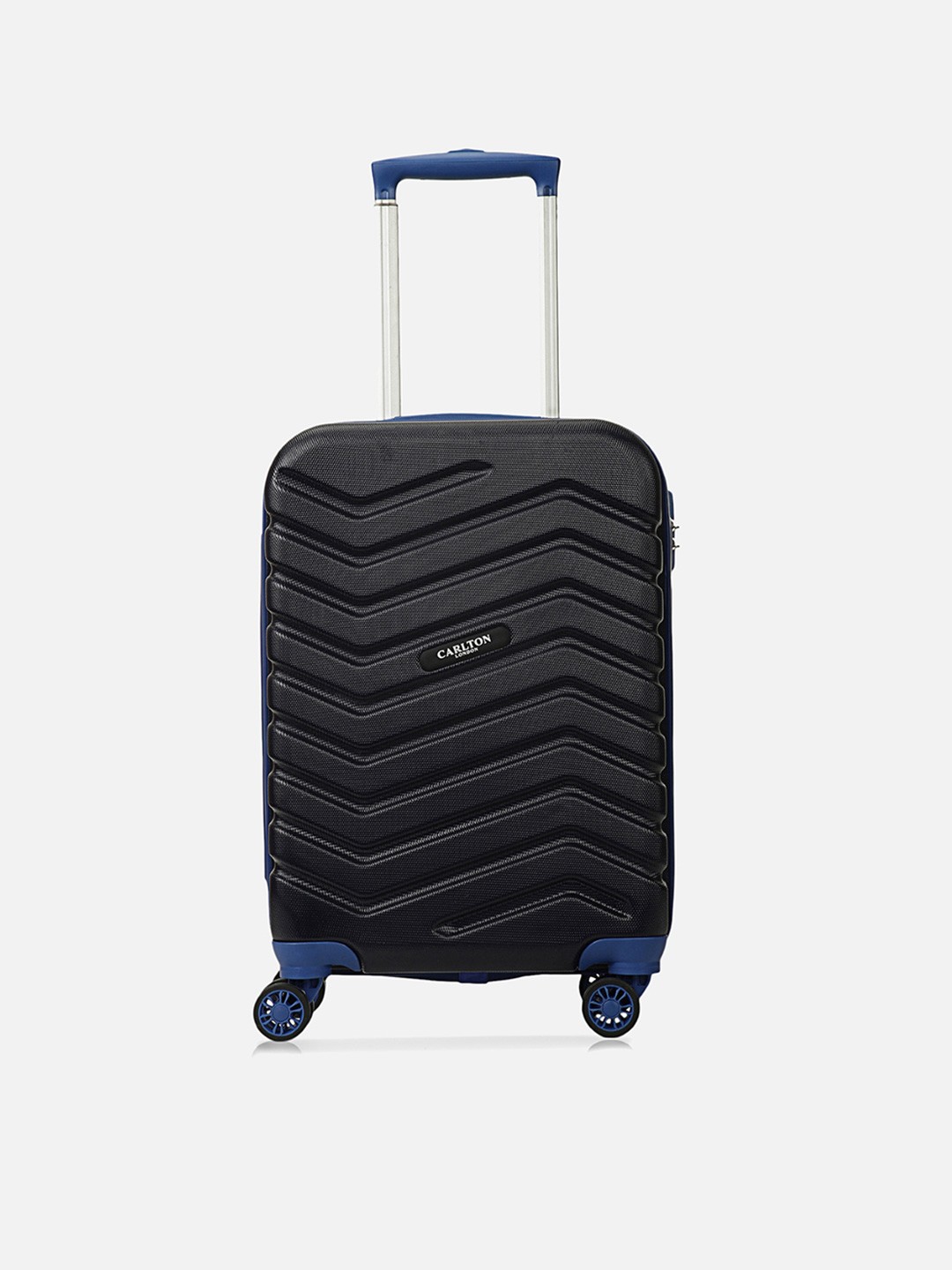 

Carlton London Hard-Sided 360-Degree Rotation Cabin Textured Trolley Bag, Navy blue
