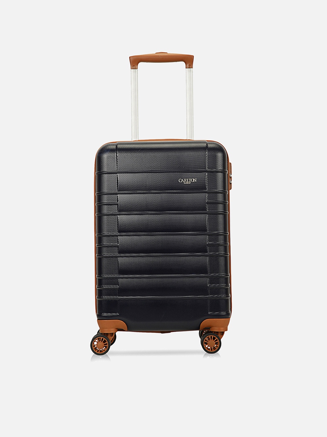 

Carlton London Hard-Sided 360-Degree Rotation Cabin Textured Trolley Bag, Black