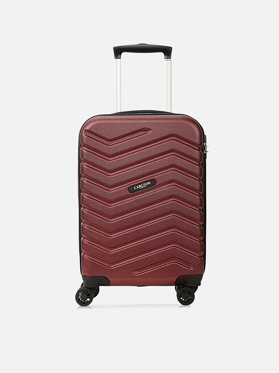 

Carlton London Hard-Sided 360-Degree Rotation Cabin Textured Trolley Bag, Maroon