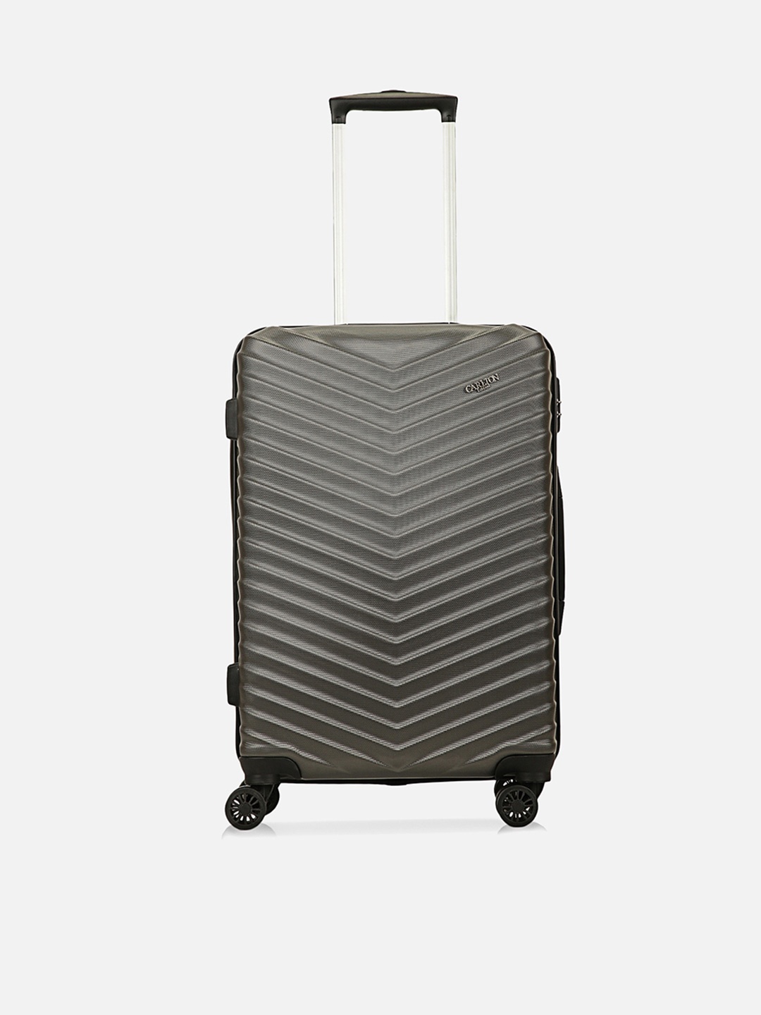 

Carlton London Textured Hard-Sided Medium Trolley Suitcase, Grey