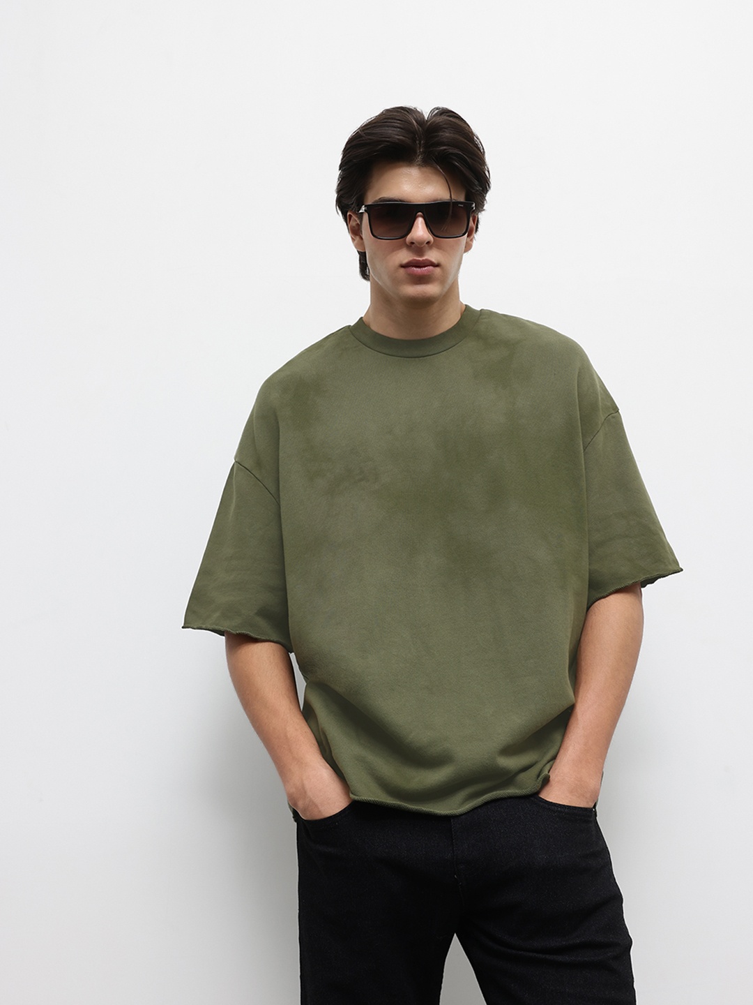 

ZARA Pure Cotton Oversized T-shirt, Olive