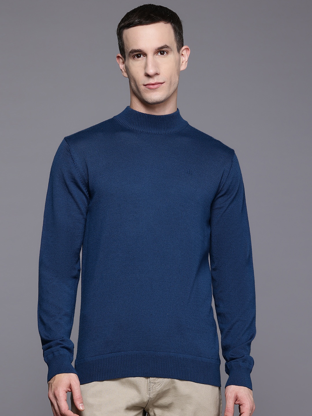 

Raymond High-Neck Pullover, Blue