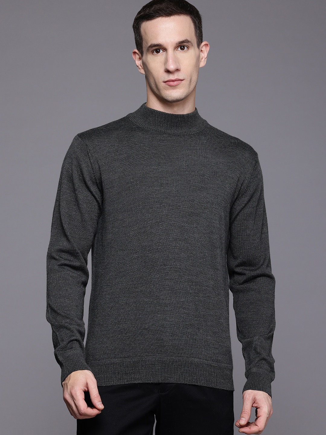 

Raymond High Crew Neck Pullover Sweaters, Charcoal