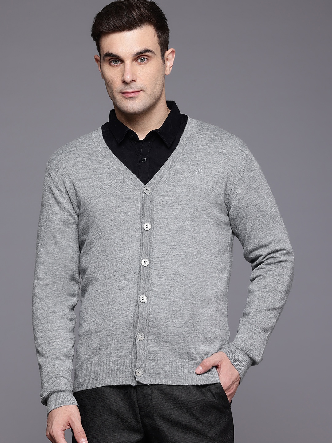 

Raymond V-Neck Cardigan, Grey