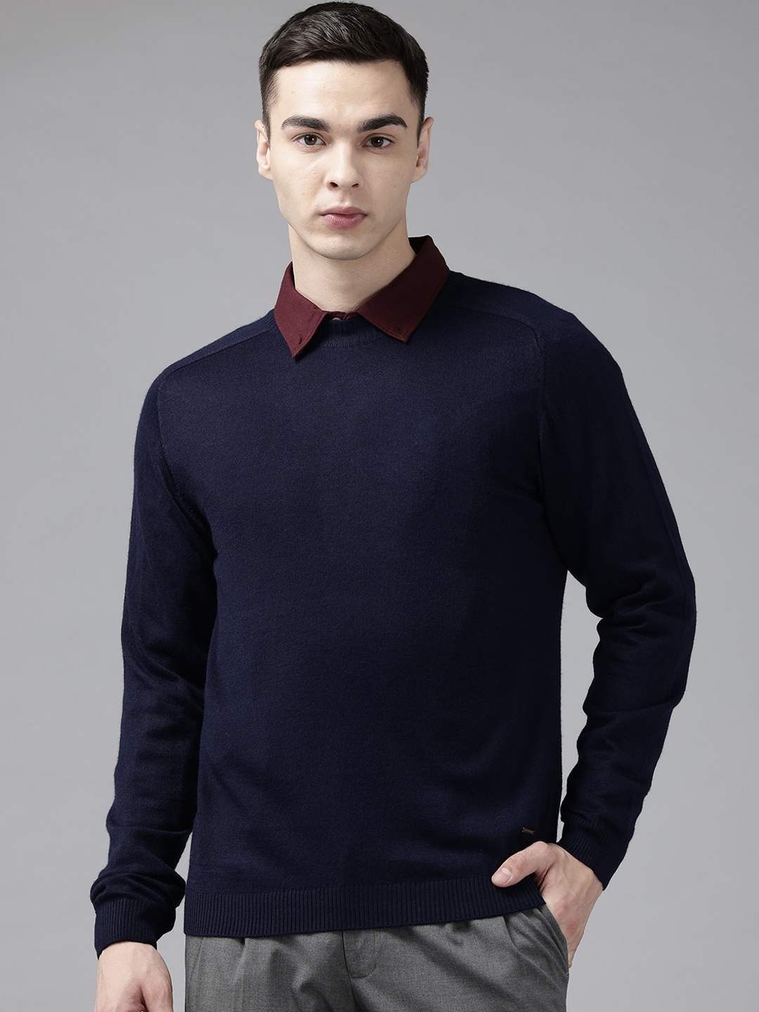 

Park Avenue High Neck Long Sleeves Sweater, Blue