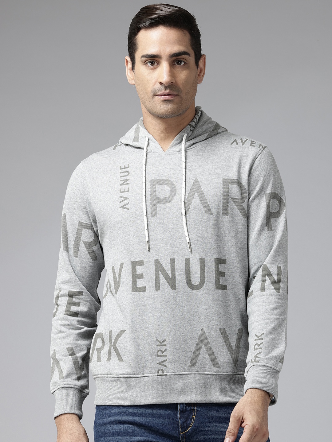 

Park Avenue Printed Hooded Sweatshirt, Grey