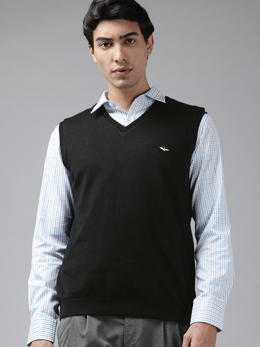 

Park Avenue V-Neck Reversible Sweater, Black