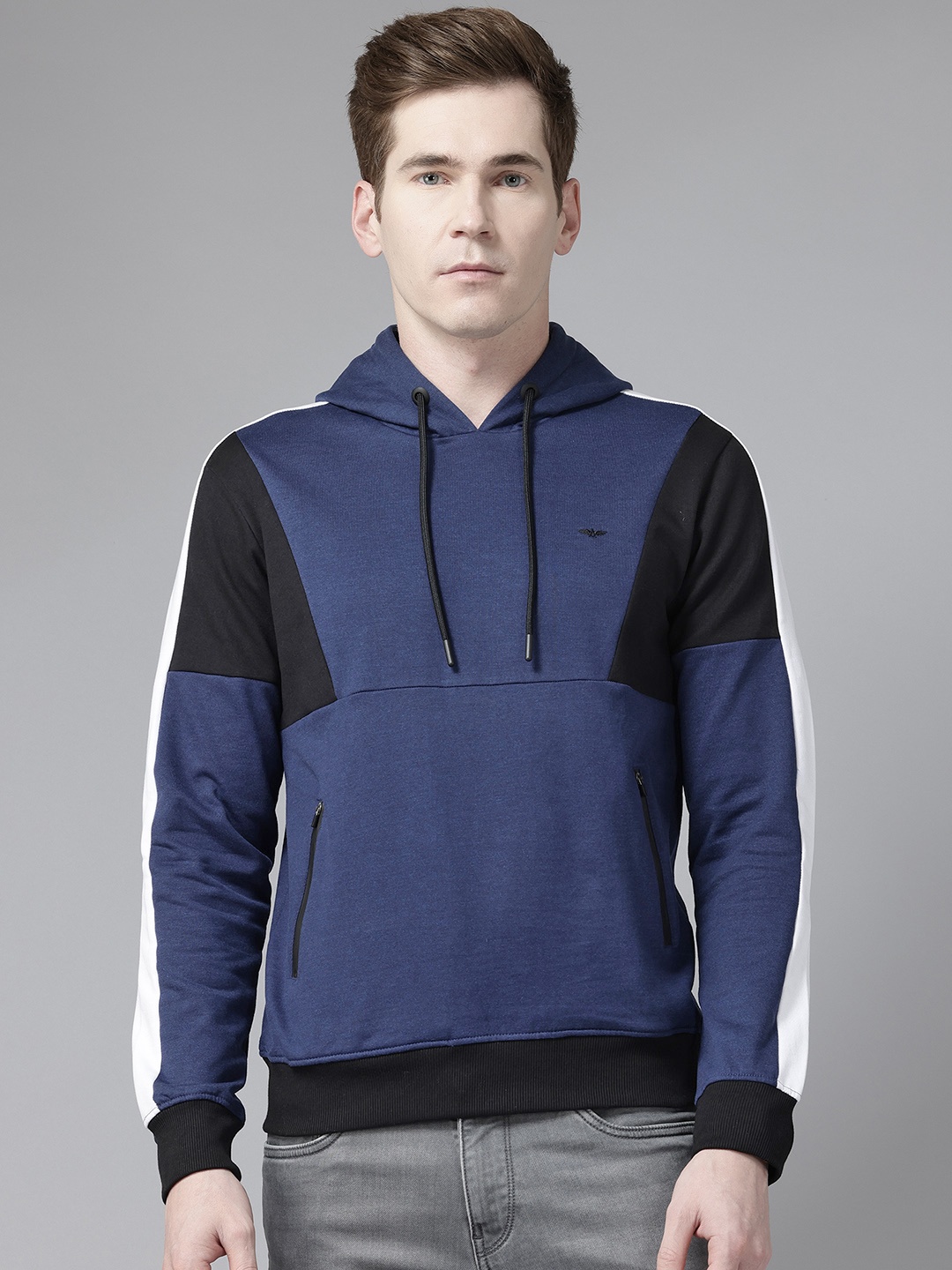 

Park Avenue Colourblock Hooded Sweatshirt, Navy blue