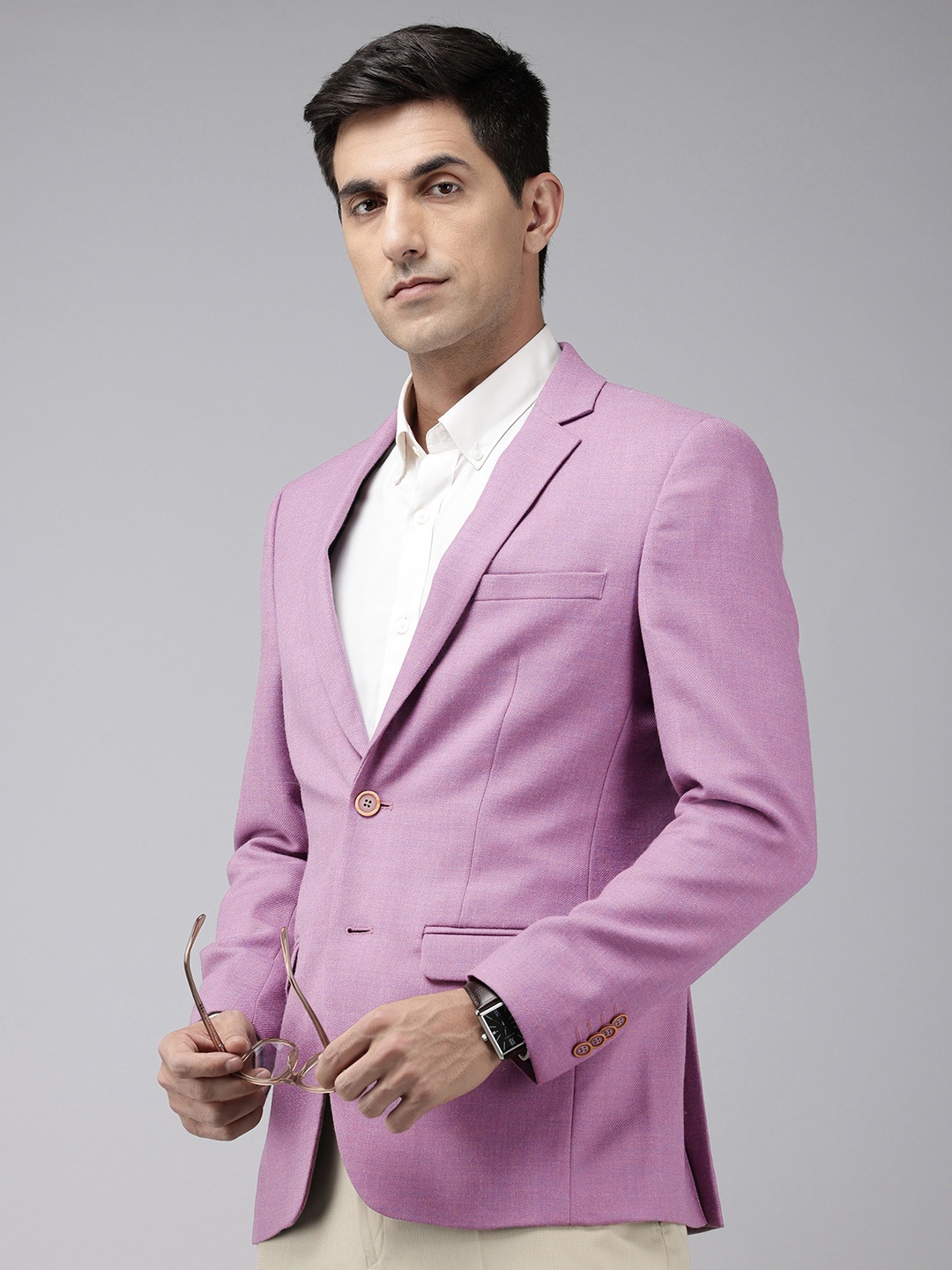 

Park Avenue Solid Slim Fit Blazer, Lavender