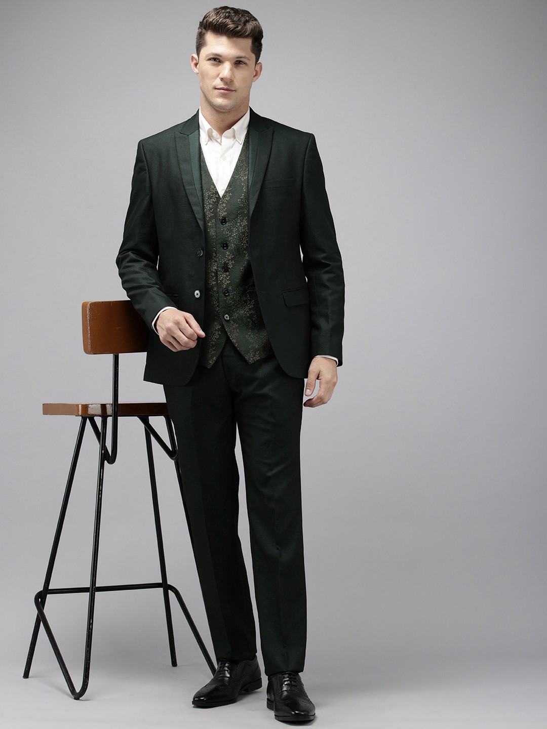 

Park Avenue Single Breasted Slim Fit 3-Piece Formal Suit, Green
