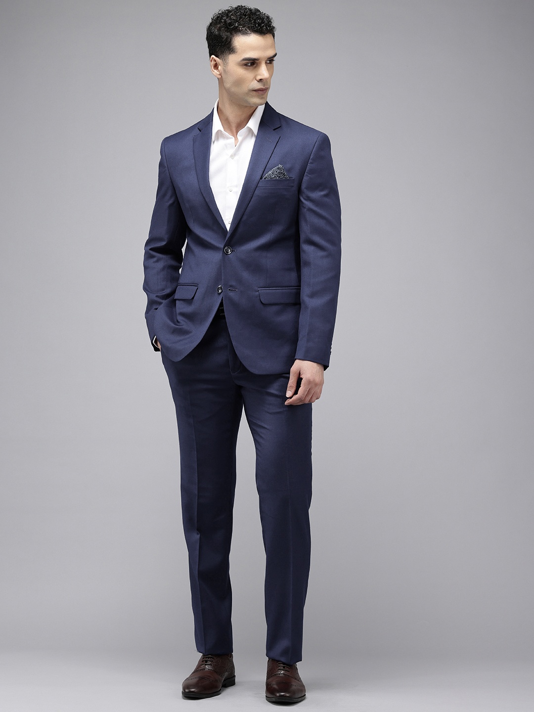 

Park Avenue Single Breasted Super Slim Fit 2-Peice Party Suit, Navy blue