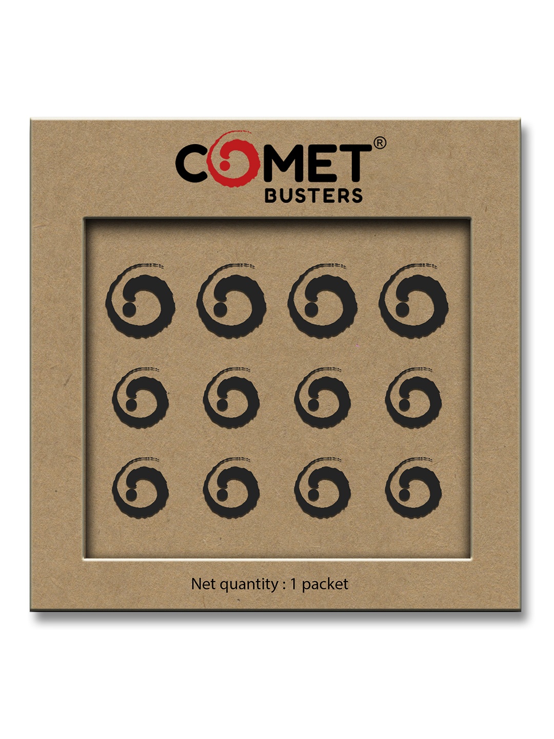 

Comet Busters Circular Traditional Bindis - Black