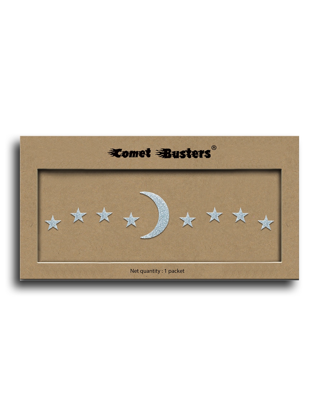 

Comet Busters Star & Moon Shaped Bindis - White