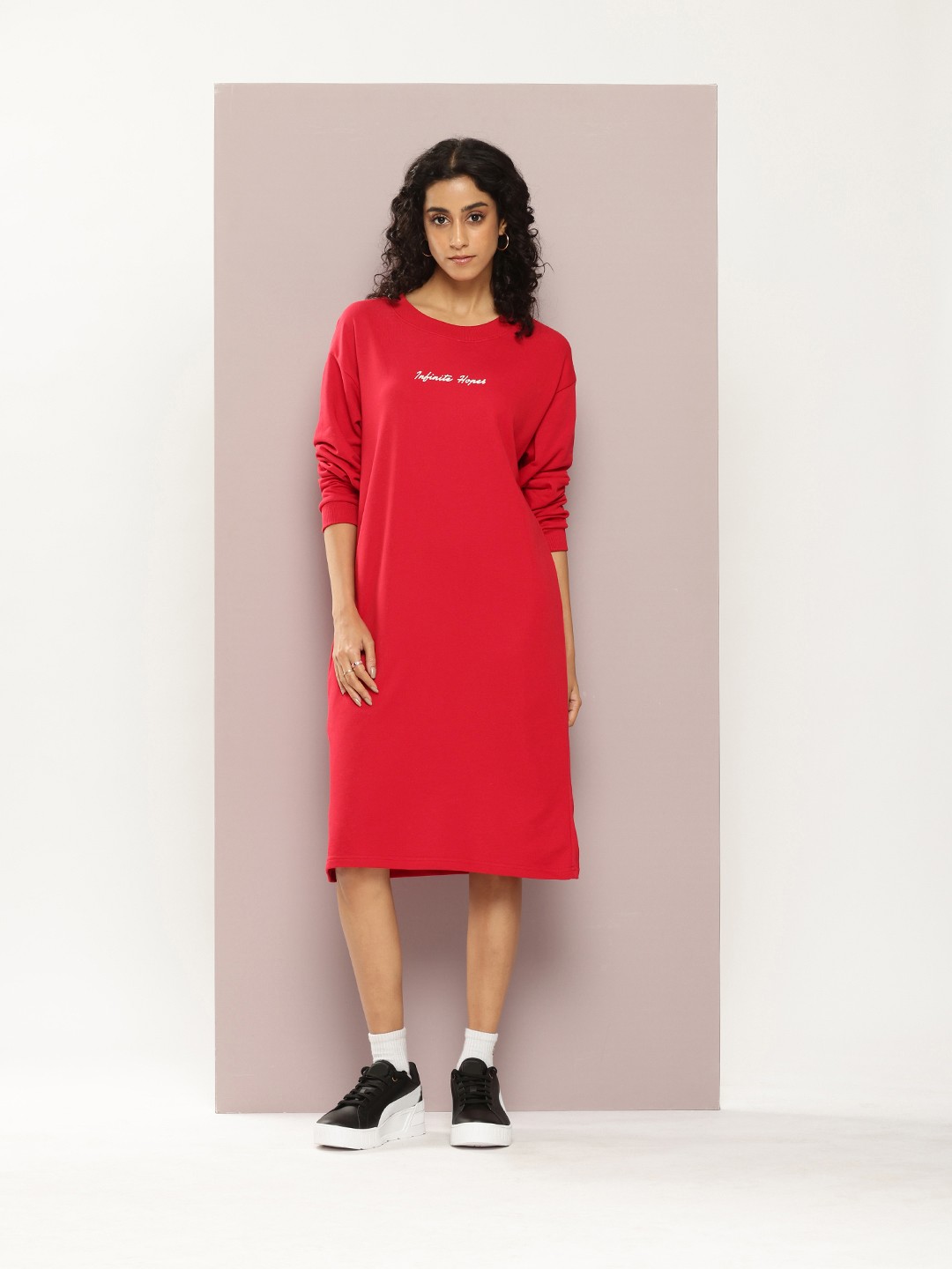 

DILLINGER Print Cotton T-shirt Dress, Red