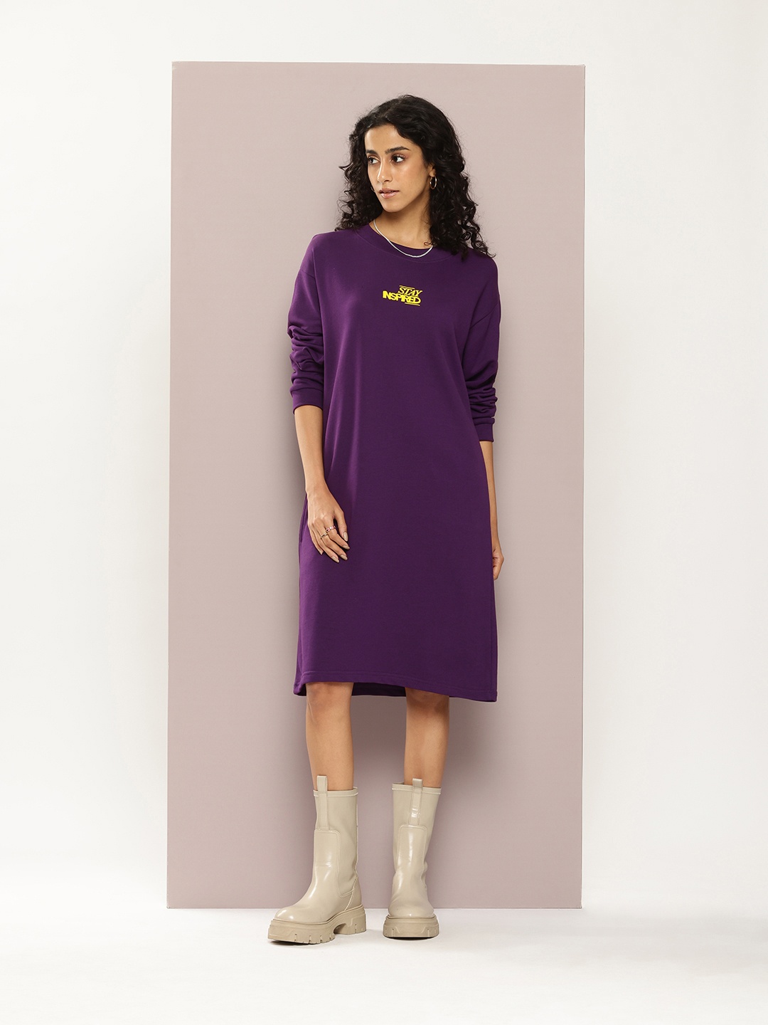 

DILLINGER Print Cotton T-shirt Dress, Lavender