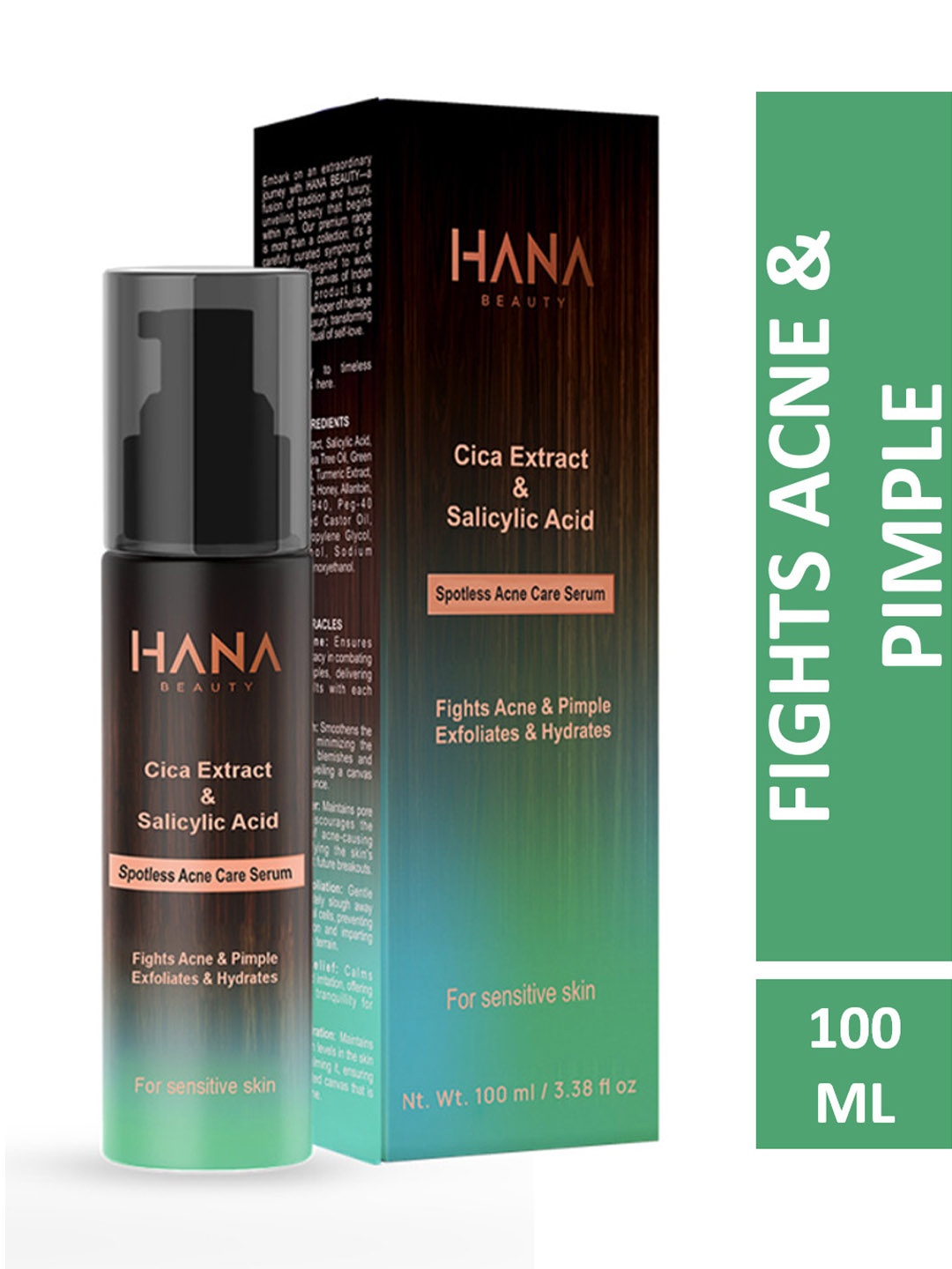 

Hana Beauty Cica Extract & Salicylic Acid Spotless Acne Care Serum- 100 ml, Transparent