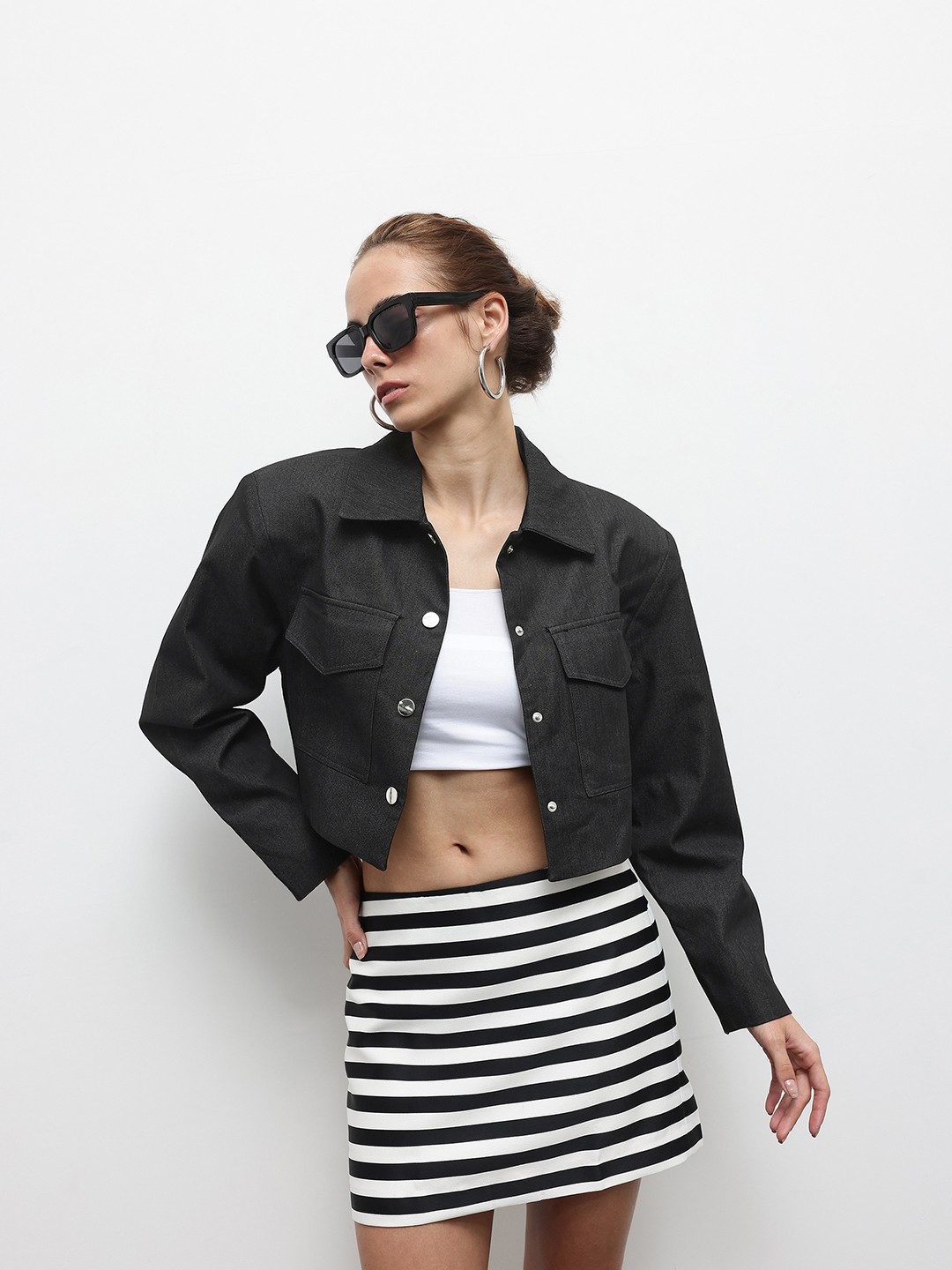 

ZARA Crop Tailored Jacket, Black