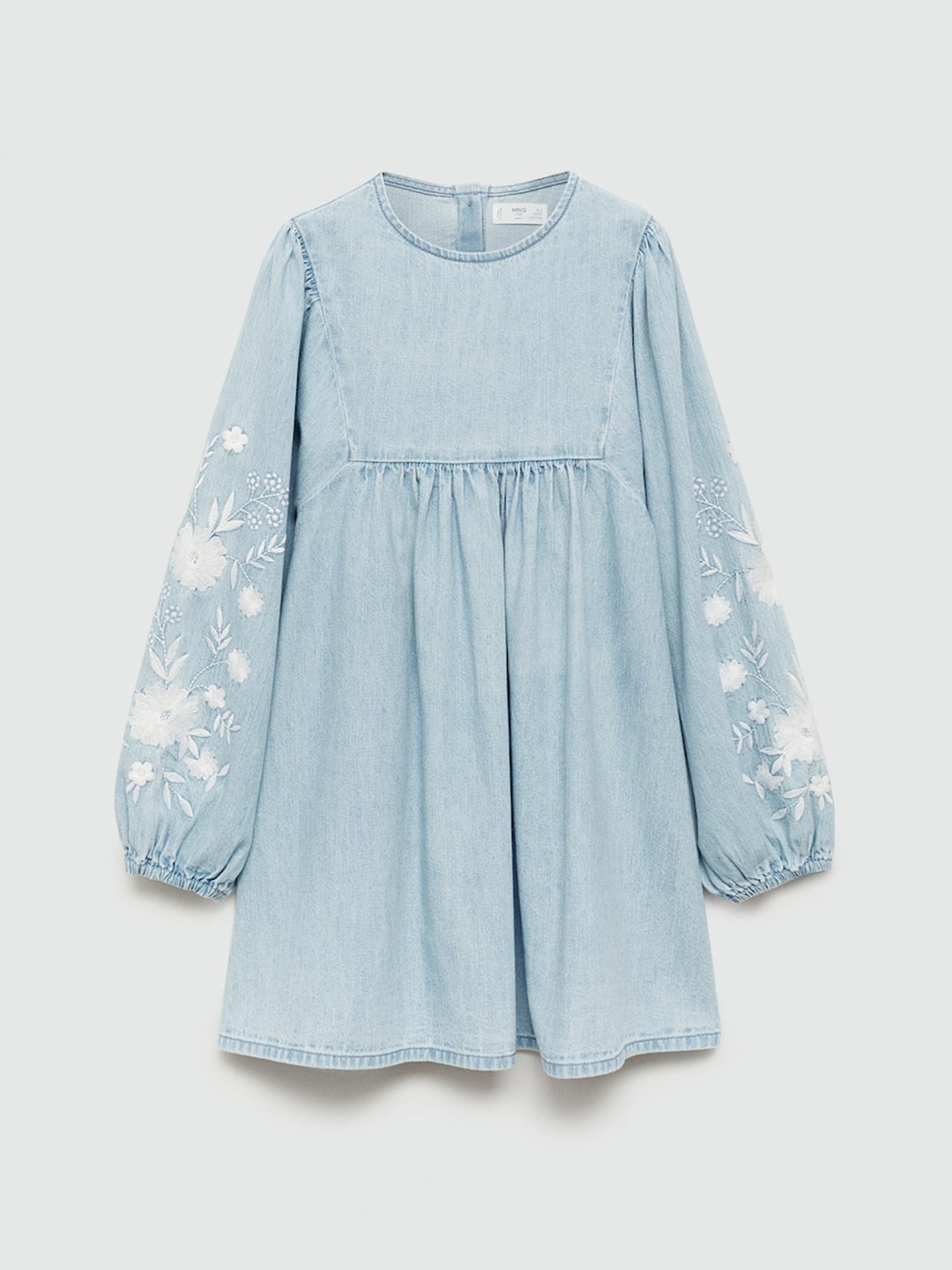 

Mango Kids Girls Pure Cotton Embroidered Denim Dress, Blue