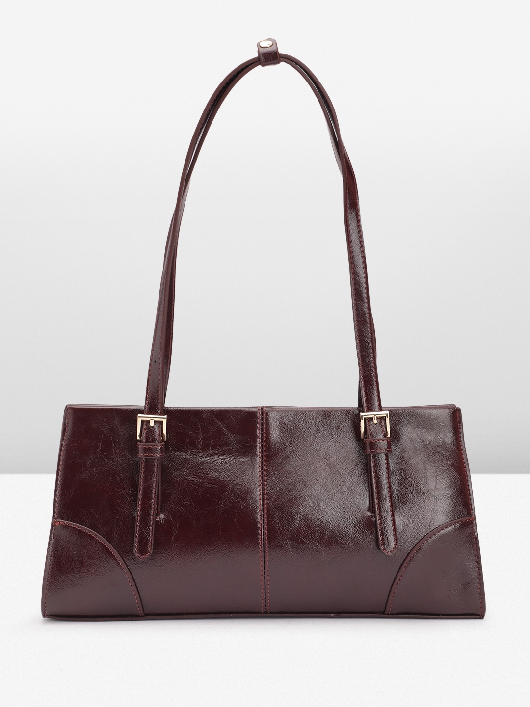 

MANGO Structured Shoulder Bag, Maroon