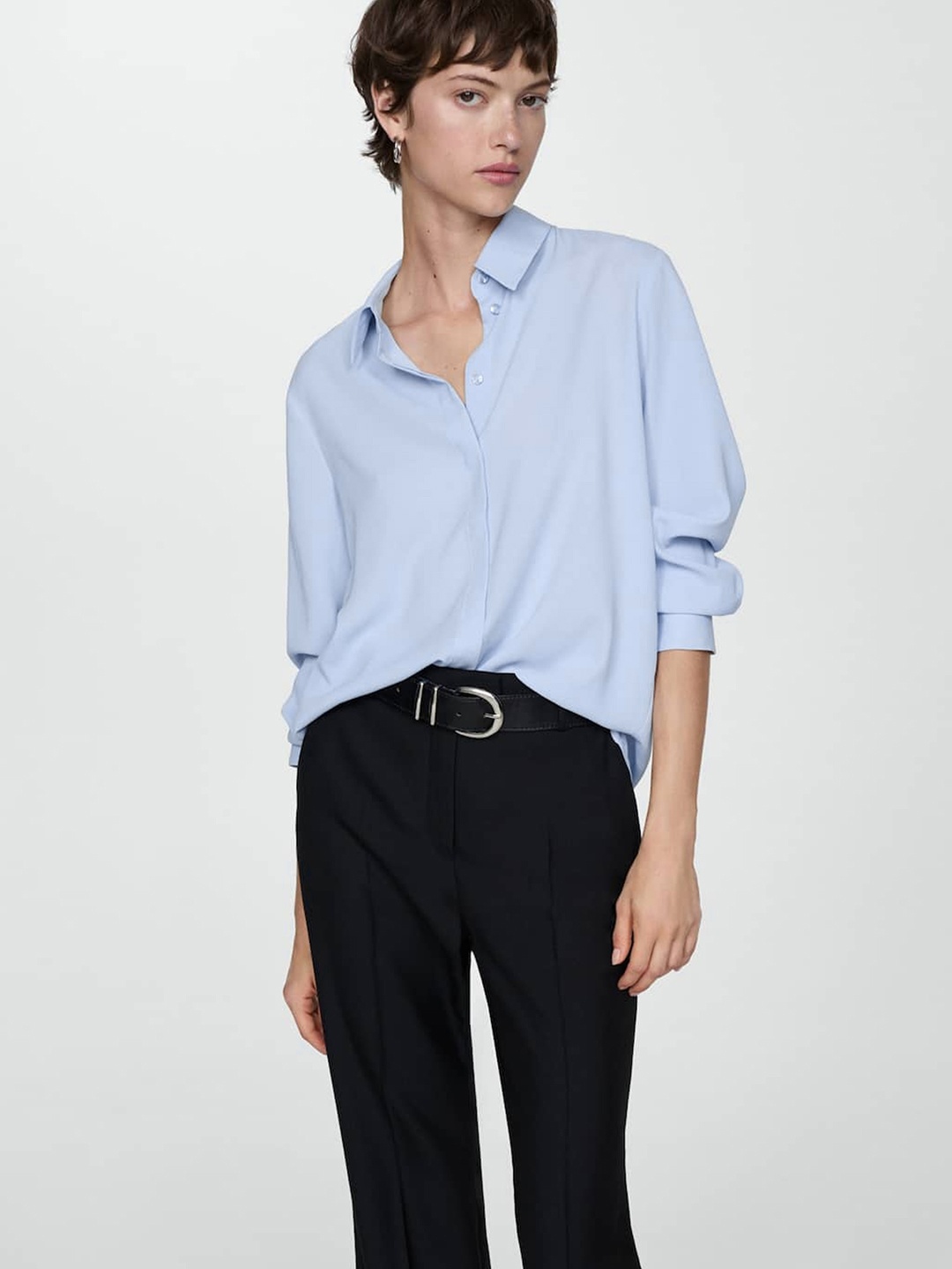 

MANGO Women Formal Shirt, Blue