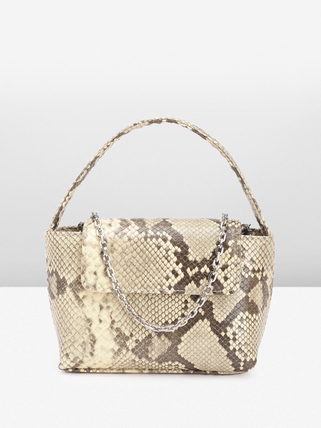 

MANGO Animal Skin Printed Handheld Bag, Beige