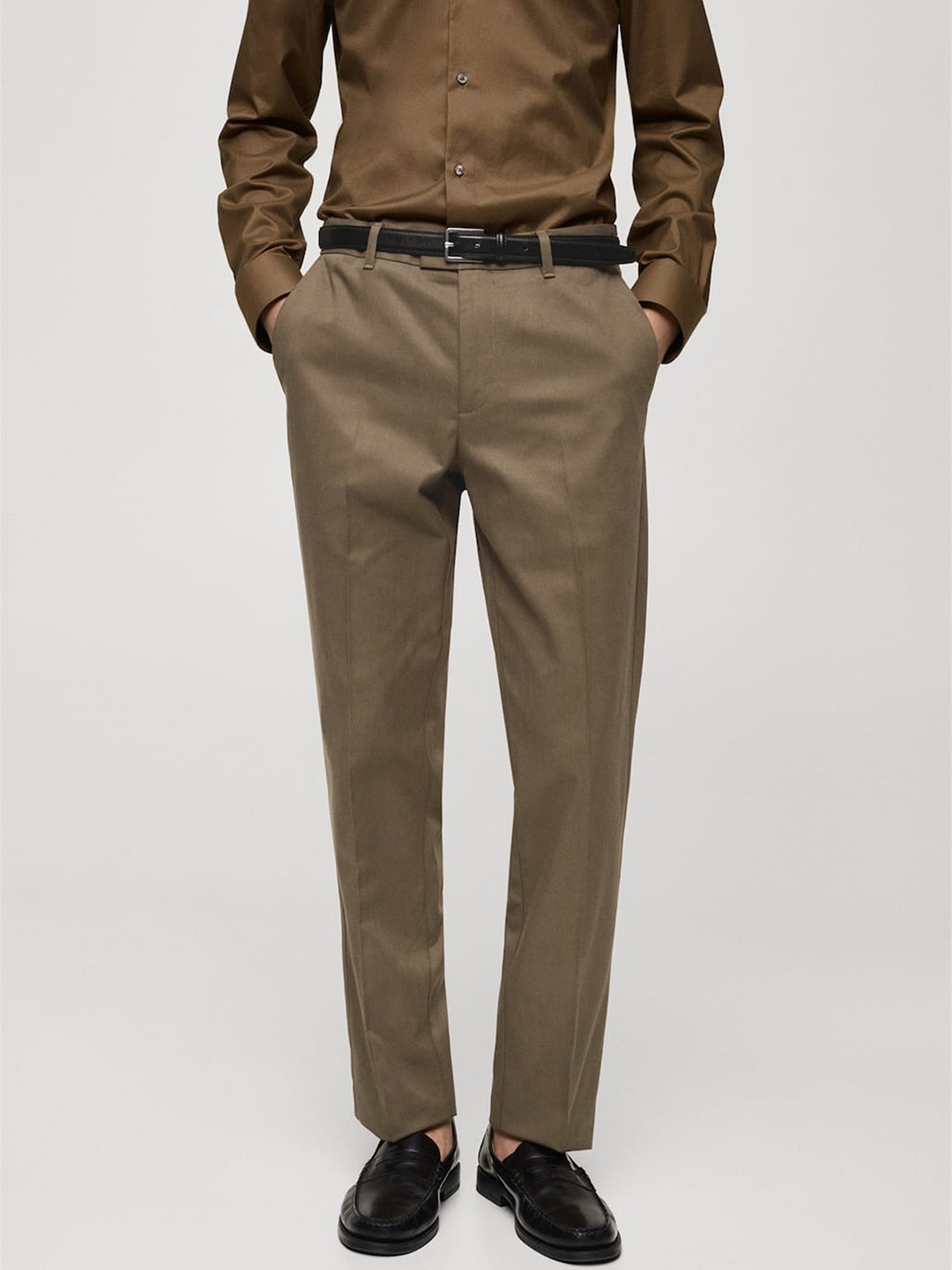 

MANGO MAN Men Trousers, Khaki