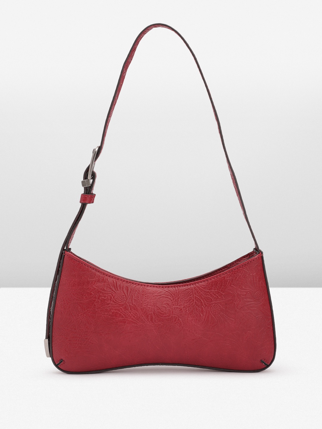 

MANGO Floral Textured Shoulder Bag, Red