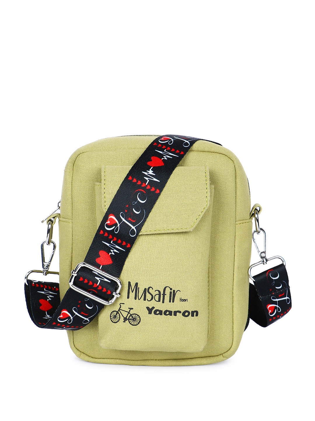 

Spice Art Women Typography Printed Sling Bag, Olive