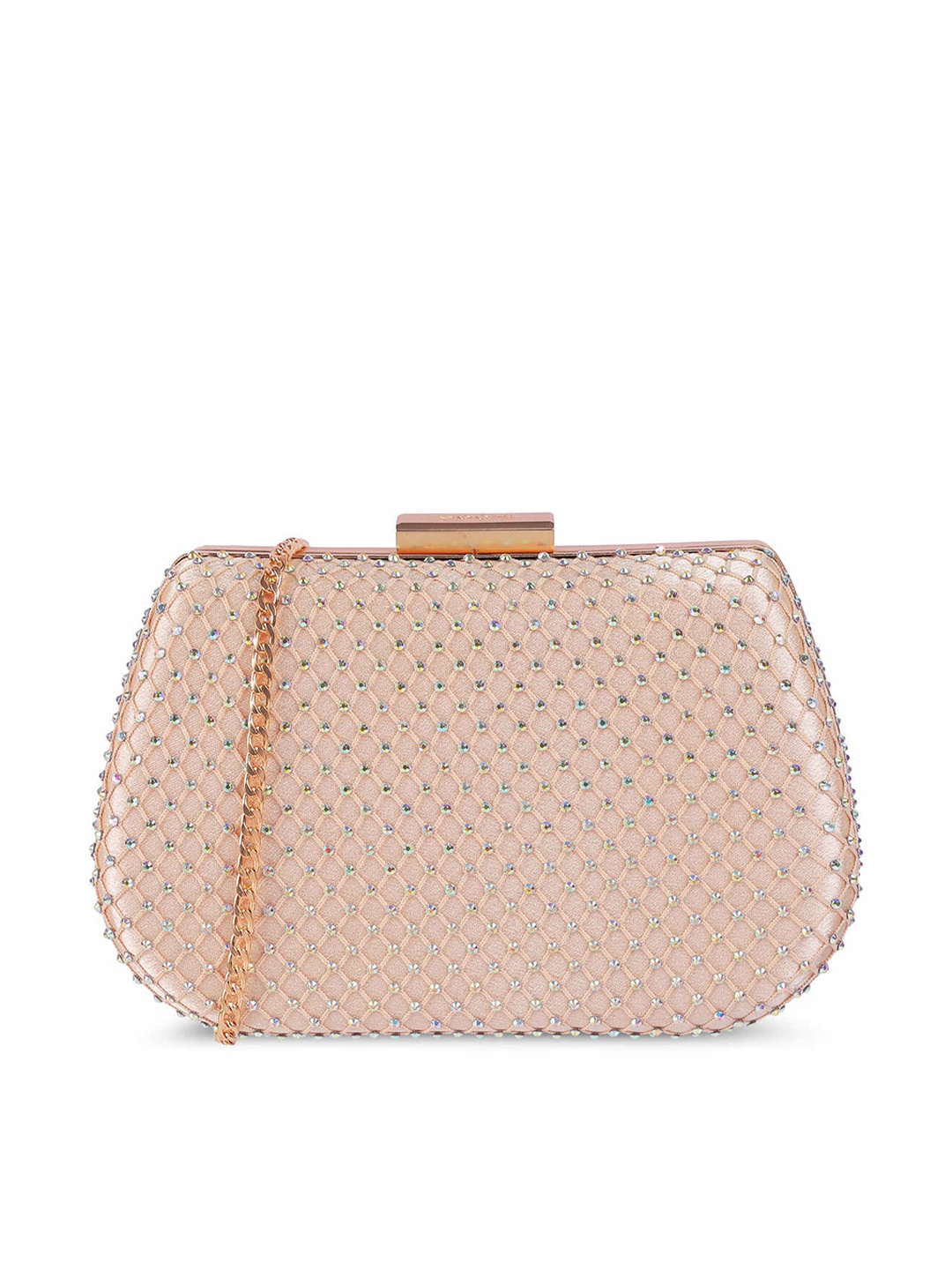 

Mochi Embellished Box Clutch, Gold