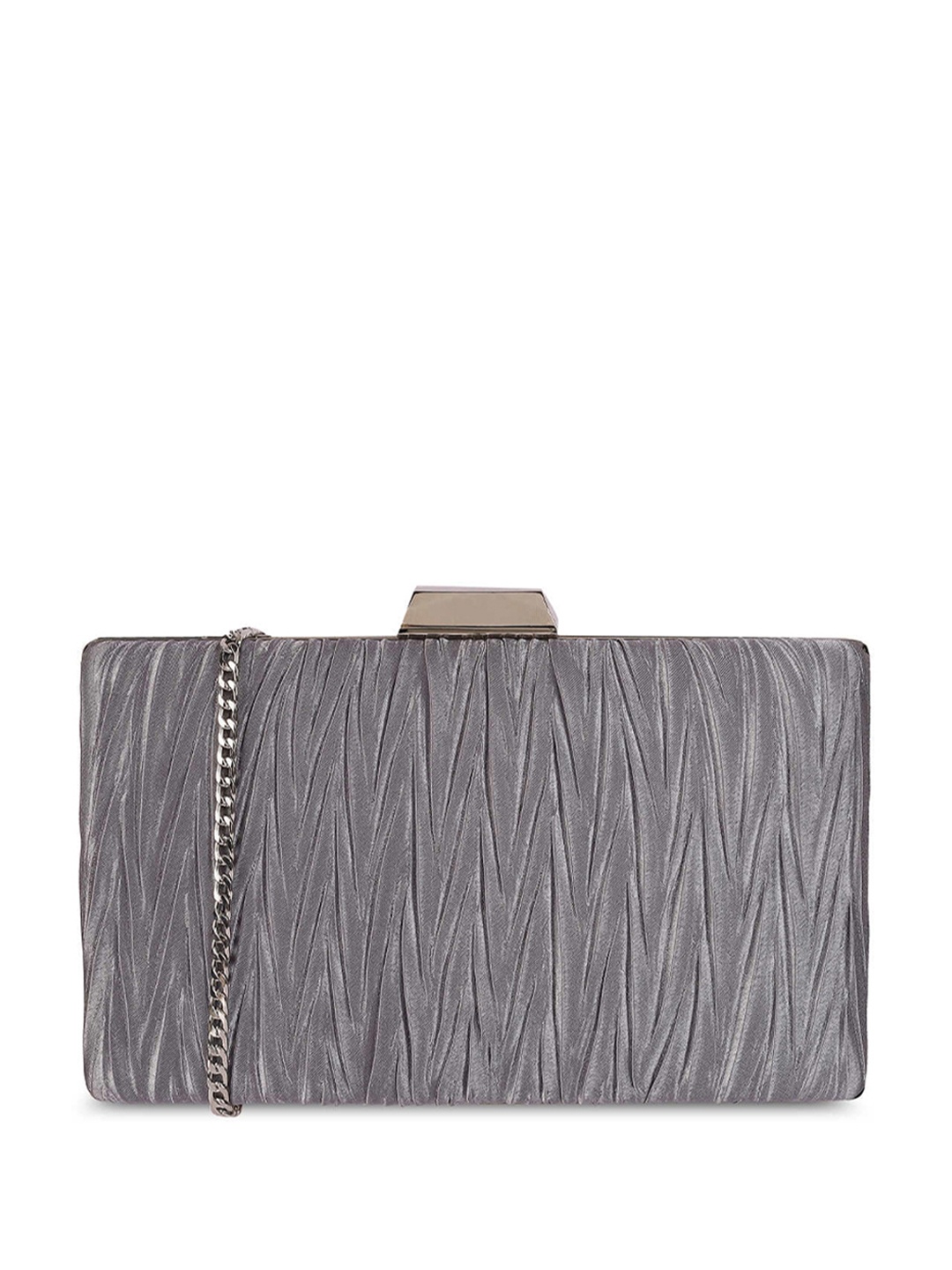 

Mochi Shoulder Strap Box Clutch, Grey