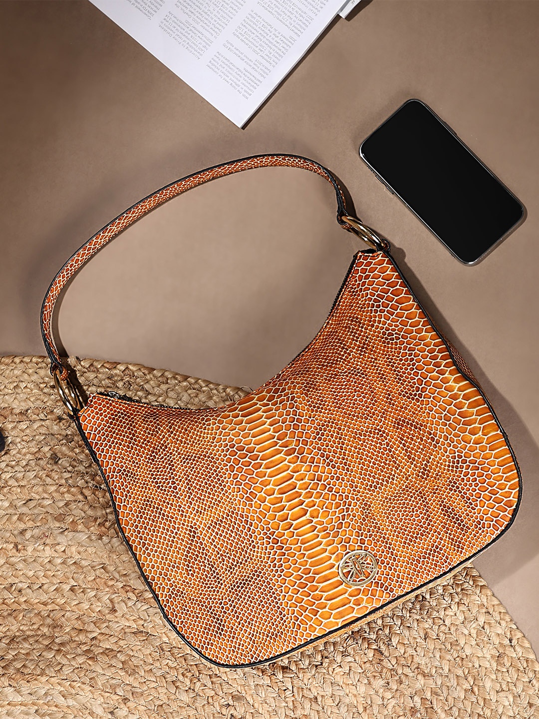 

RI2K LONDON Women Animal Skin Printed Leather Shoulder Bag, Brown