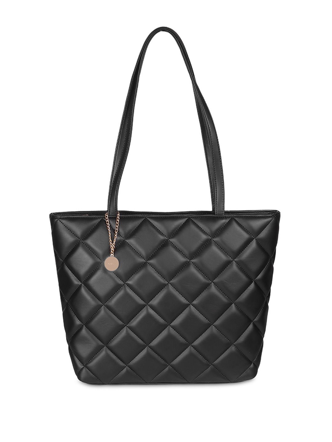 

Mochi Women Textured Shopper Quilted Shoulder Bag, Black