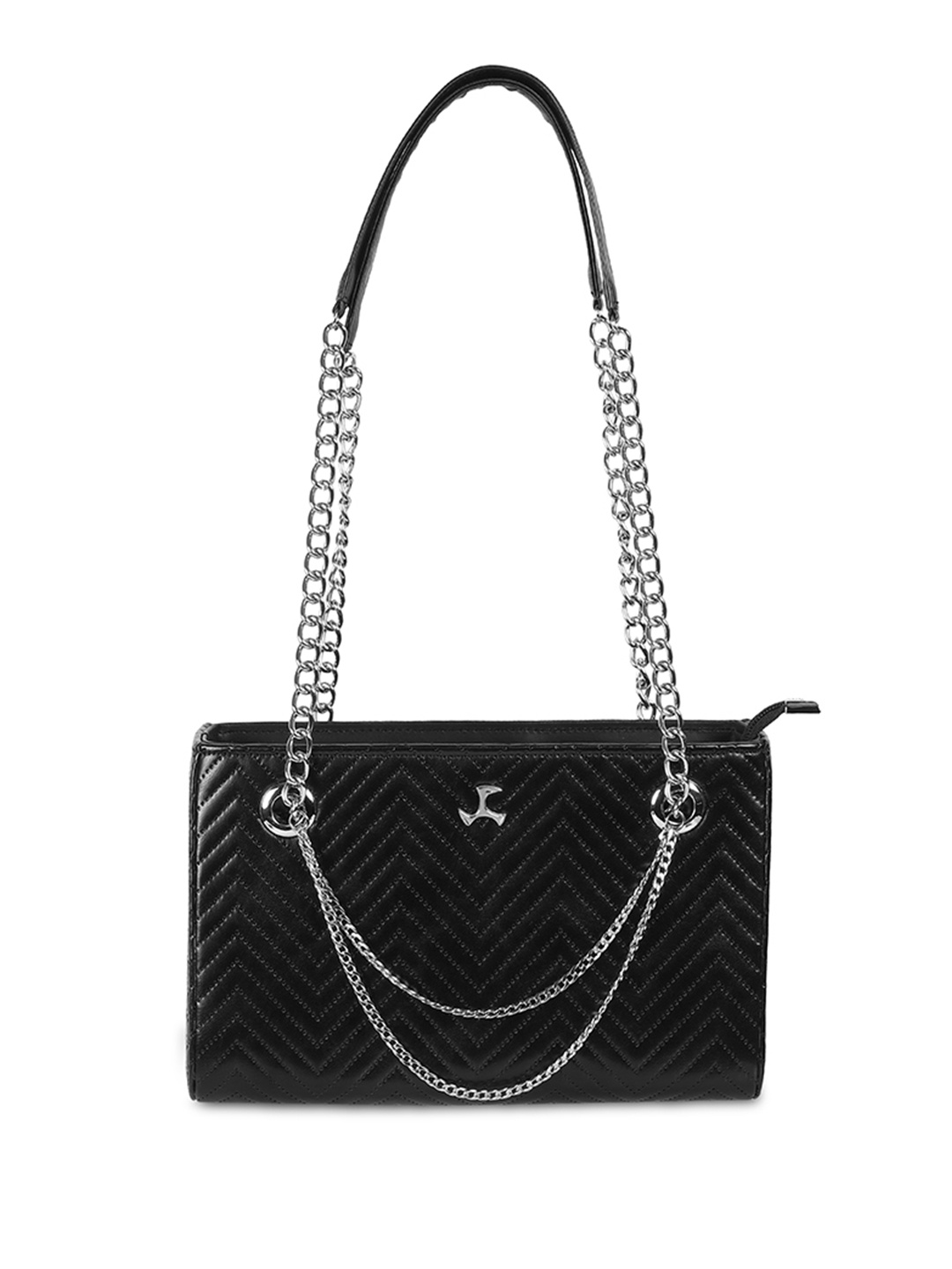 

Mochi Women Textured Quilted Shoulder Bag, Black