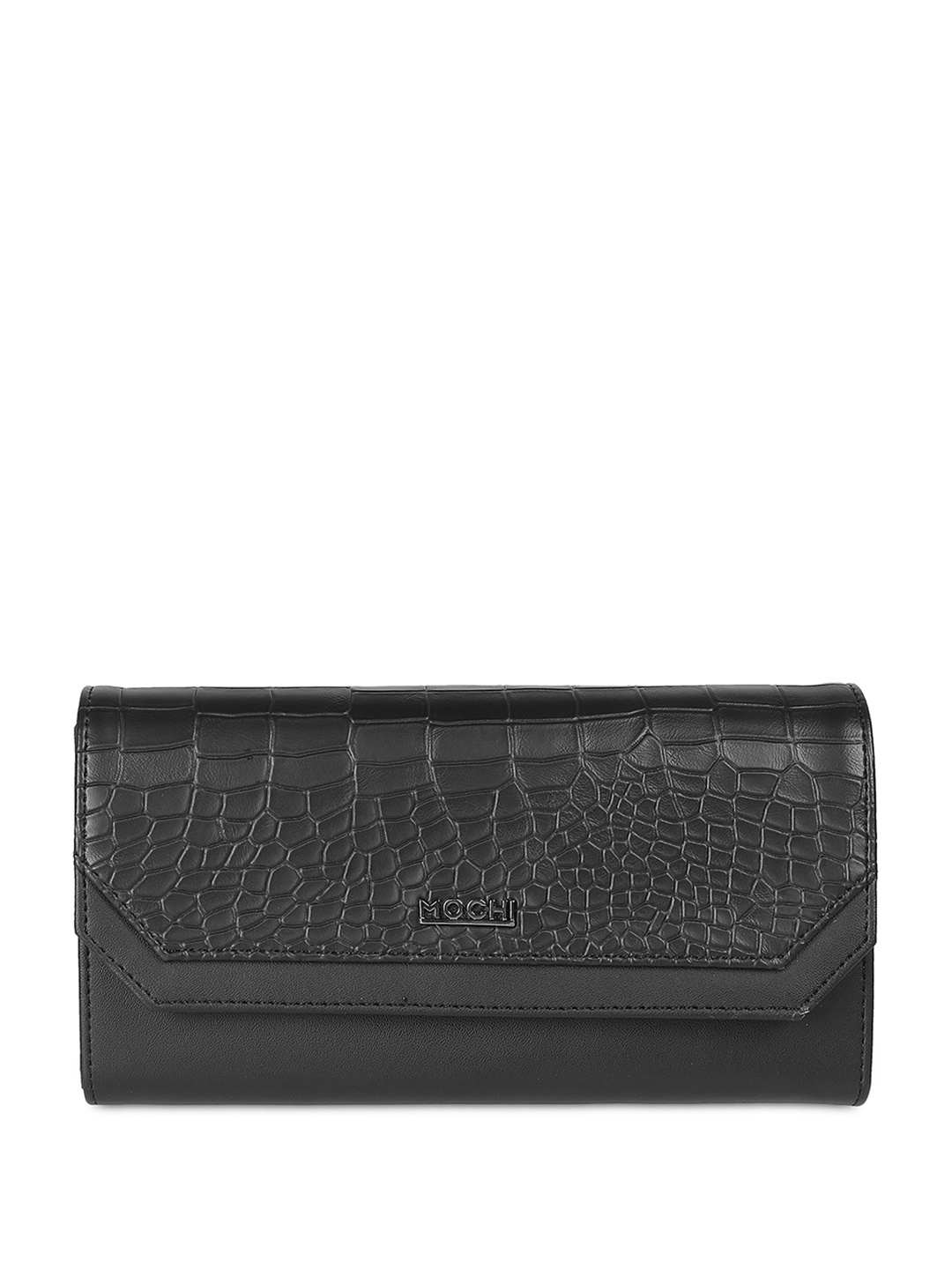 

Mochi Women Animal Textured Two Fold Wallet, Black