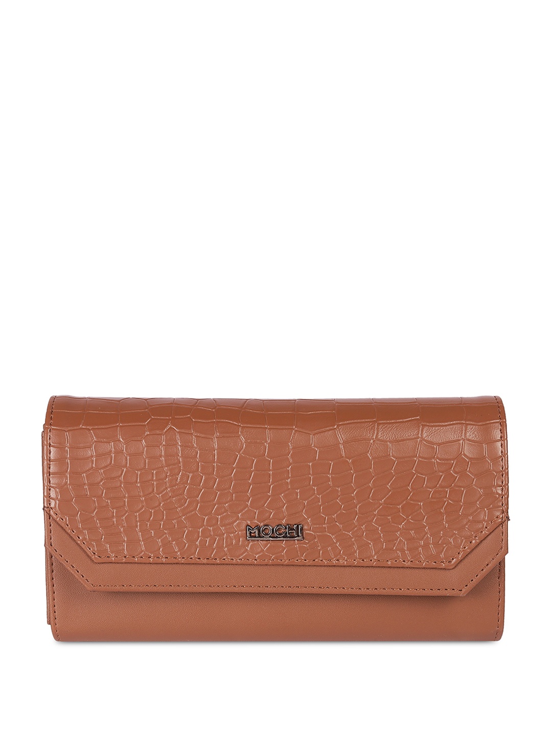 

Mochi Women Animal Textured Two Fold Wallet, Tan