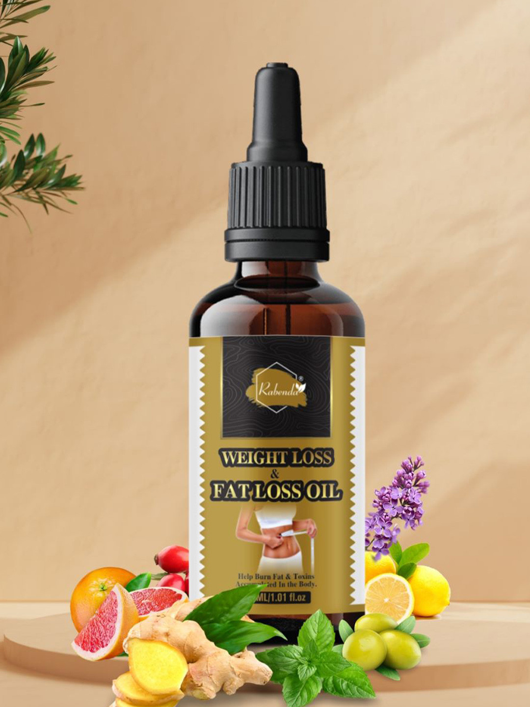 

Rabenda Weight & Fat Loss Oil With Lavender Oil - 30 ml, Green
