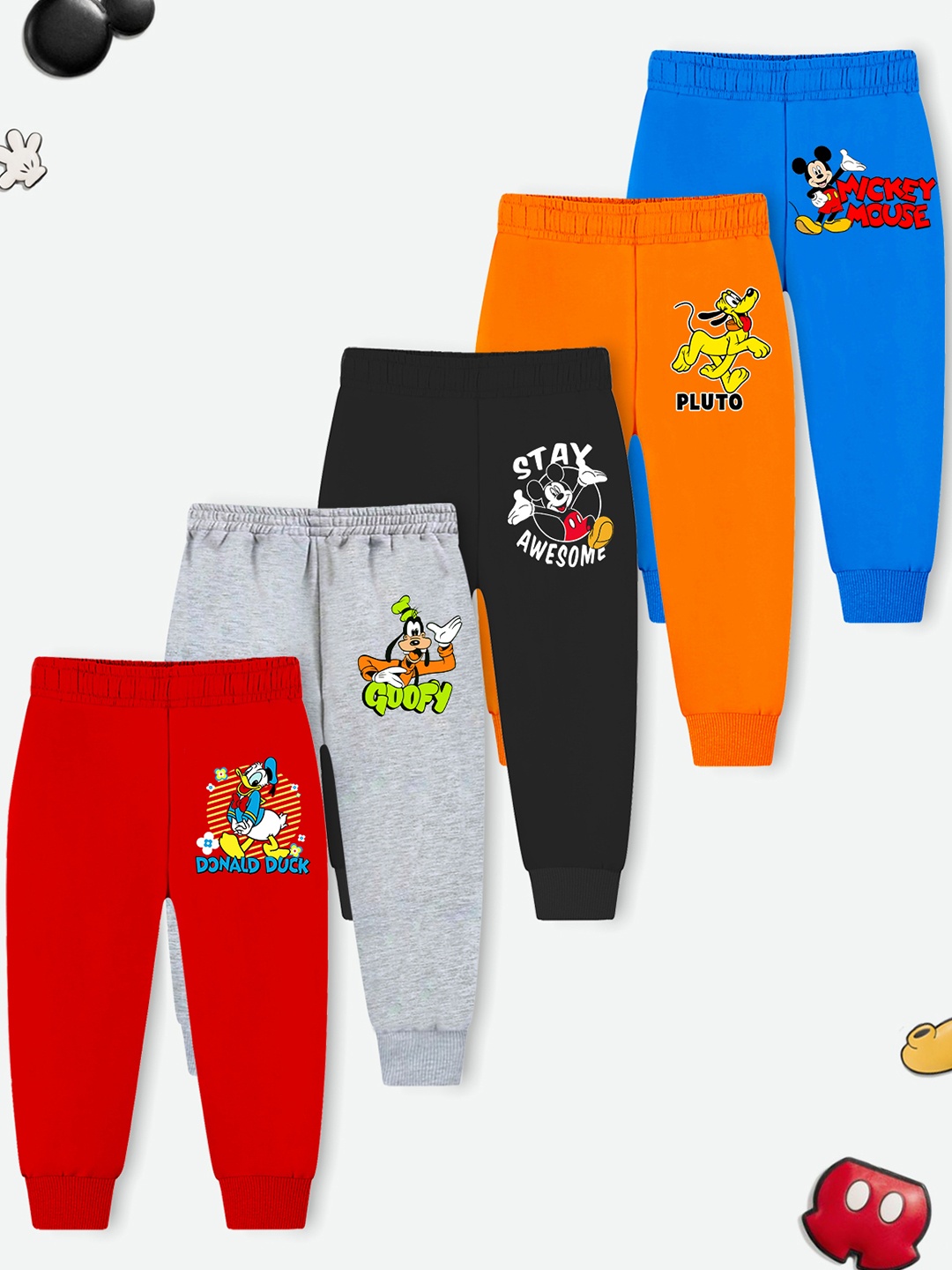 

YK Disney Boys Graphic Printed Cotton Regular Fit Joggers, Red