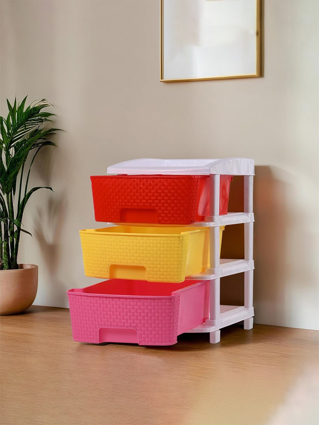 

Kuber Industries Red & Green 3 Tier Storage Organisers, Yellow