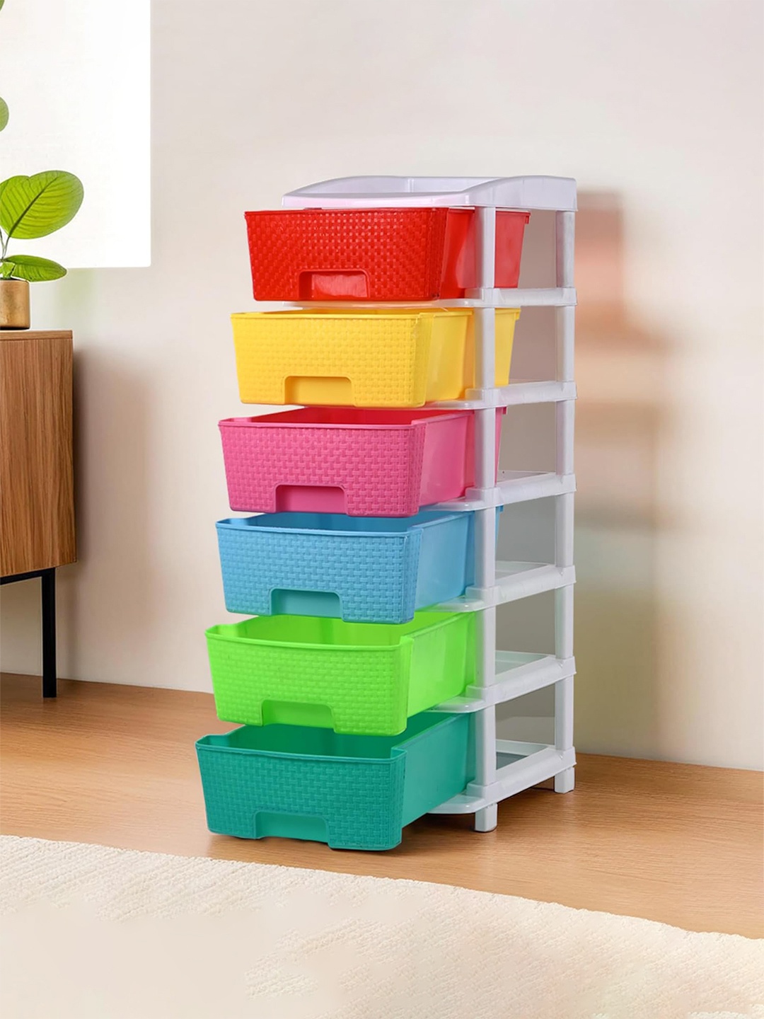 

Kuber Industries Green & Yellow 6-Tier Storage Organisers