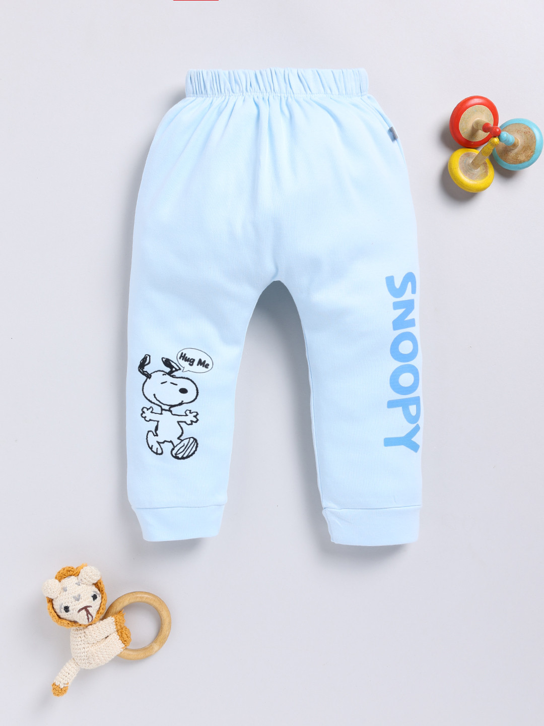 

Infants Stylish Infant Girls Snoopy Printed Pure Cotton Joggers, Blue