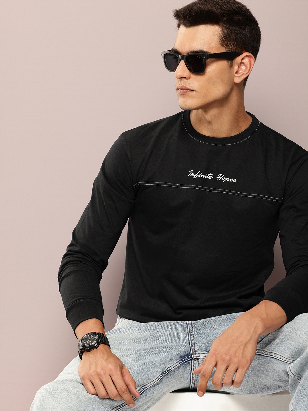 

DILLINGER Men Typography Printed Pure Cotton T-shirt, Black