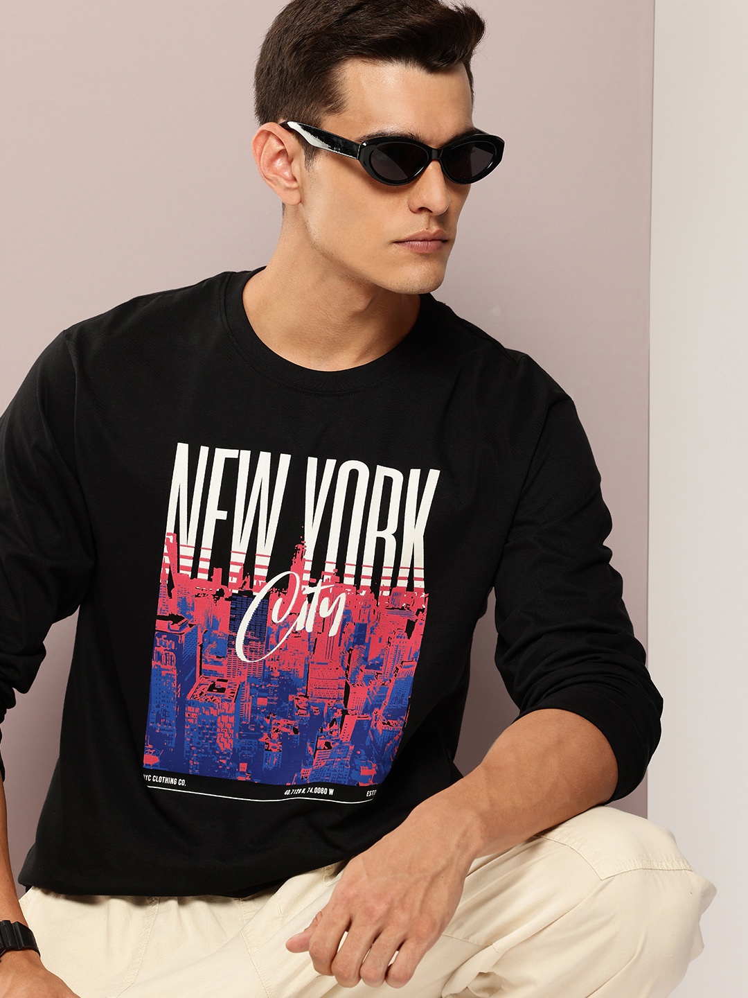 

DILLINGER Men Printed Oversized Pure Cotton T-shirt, Black