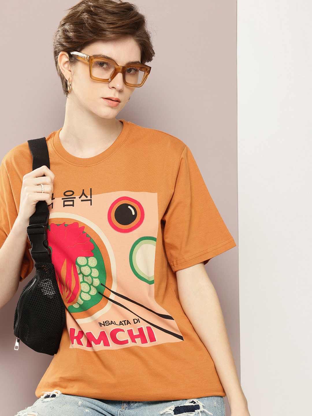 

DILLINGER Printed Oversized Pure Cotton T-shirt, Yellow